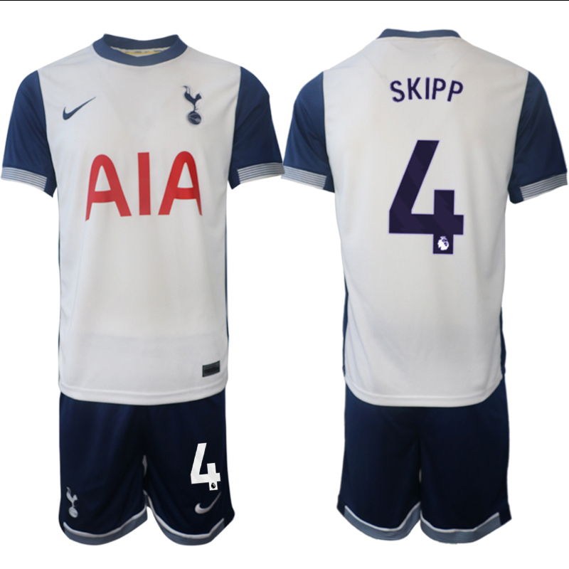 Men 2024-2025 Club Tottenham home White 4 Soccer Jersey